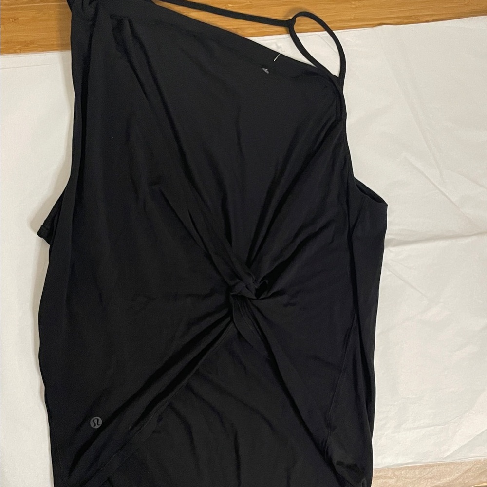 Lululemon Black One-Shoulder Top with Twist Fabric Back. No Tags. - Picture 6 of 6
